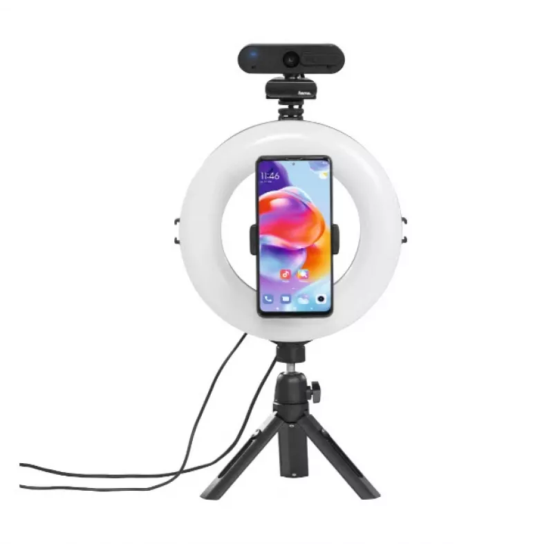 Hama SpotLight Smart 80 II LED-rengasvalo, älypuhelimen setti, minijalustalla