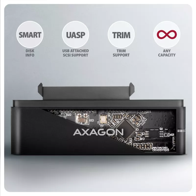 Axagon ADSA-FPX USB-C 10Gbps FAST PORT X sovitin 2,5 inch/3,5 inch SSD/HDD