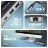 Axagon HMC-6GLN USB 5Gbps keskitin, 2x USB-A, USB-C, HDMI 4k/60Hz, RJ-45, PD 100W, USB-C-kaapeli