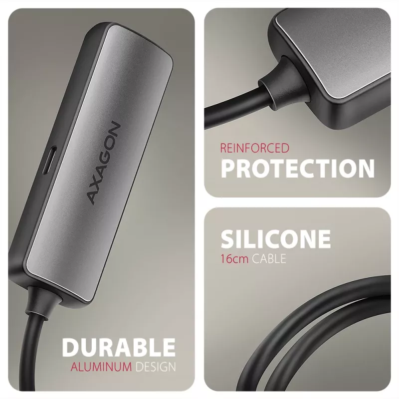 Axagon RVC-HI8KPD, USB-C -> HDMI 2.1 -adapteri, 8K/60Hz, 4K/144Hz, HDR10+, PD100W