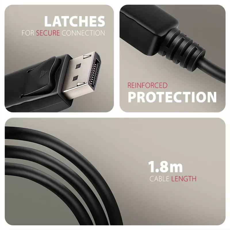 Axagon RVD-HI20C2 DisplayPort -> HDMI 2.0b -kaapeli 1,8 m, 4K/60Hz