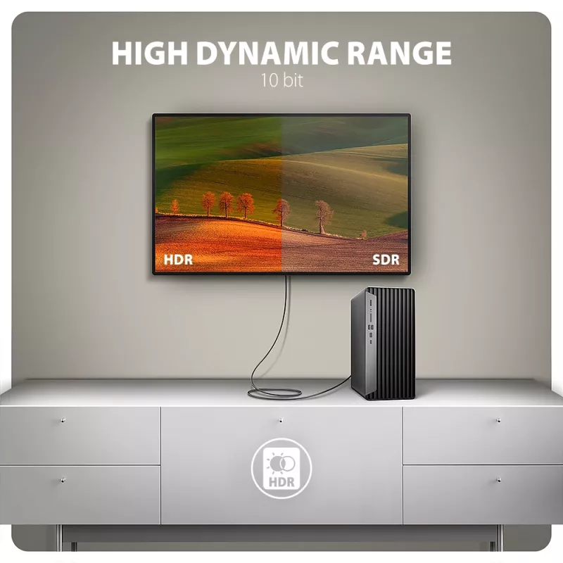 Axagon RVD-HI20C2 DisplayPort -> HDMI 2.0b -kaapeli 1,8 m, 4K/60Hz