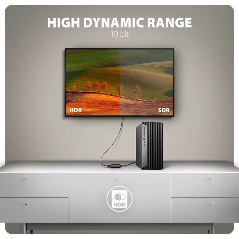 Axagon RVD-HI20N DisplayPort -> HDMI 2.0b -adapteri, 4K/60Hz