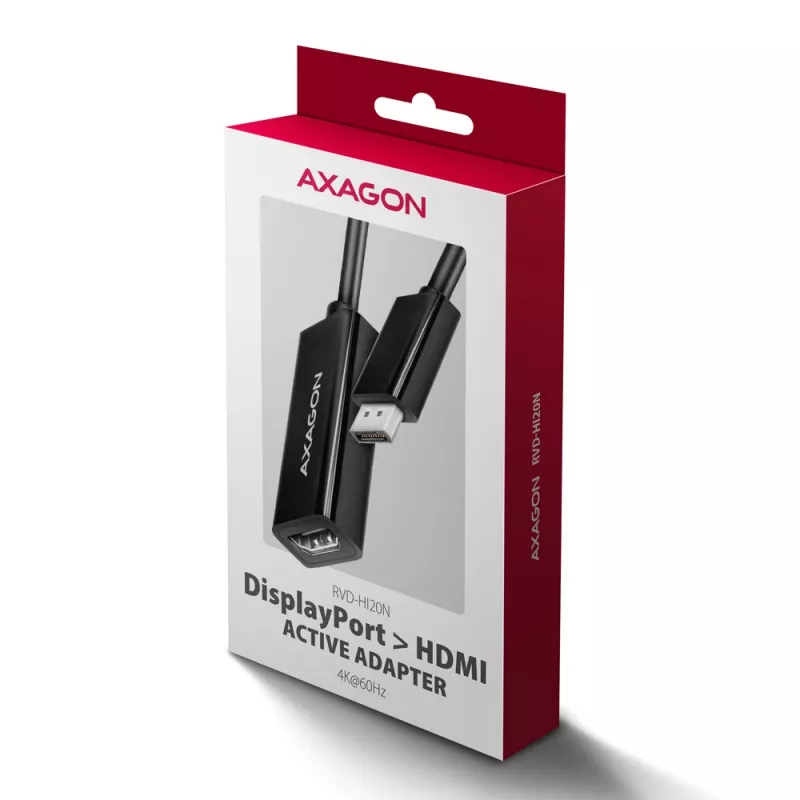 Axagon RVD-HI20N DisplayPort -> HDMI 2.0b -adapteri, 4K/60Hz