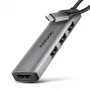 Axagon HMC-H3A USB 5Gbps -keskitin, 3x USB-A, HDMI 4k/30Hz, 15 cm USB-C-kaapeli
