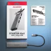 Axagon HMC-H3A USB 5Gbps -keskitin, 3x USB-A, HDMI 4k/30Hz, 15 cm USB-C-kaapeli