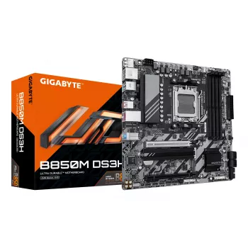 GIGABYTE B850M DS3H -emolevy - AMD Ryzen 9000 -sarjan suorittimet, 16+2+2-vaiheinen digitaalinen VRM, jopa 8200MHz DDR5 (OC), 1xPCIe 5.0 + 1xPCIe 4.0 M.2, 2.5 LAN, USB 3.2 Gen 2