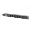 PDU Lanberg PDU-06F-0200-BK 6 AC-lähtöä 1U musta