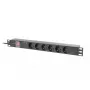 PDU Lanberg PDU-06F-0200-BK 6 AC-lähtöä 1U musta