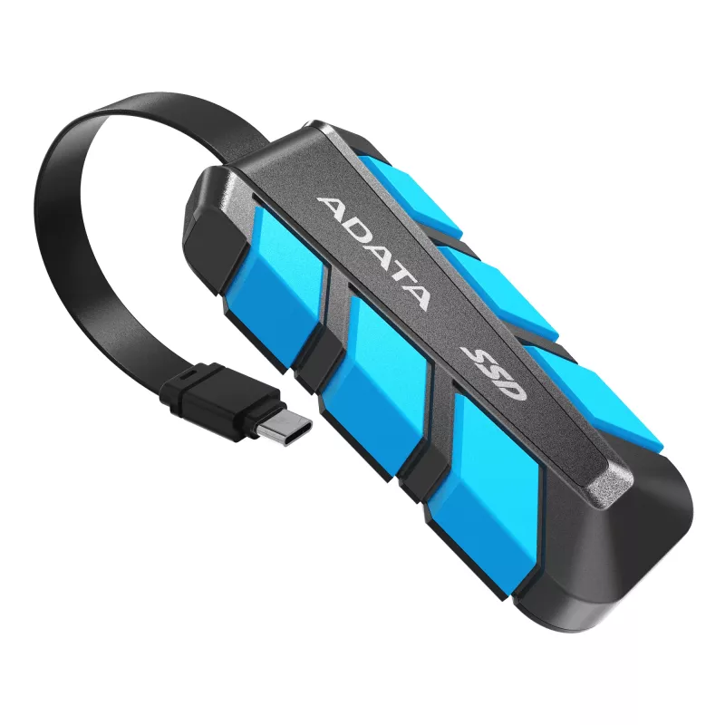 ADATA ulkoinen SSD SC740 2TB Plug&Go sininen 1050/1000 MIL.STD USB Type-C 3.2 Gen 2 (3.1 Gen 2) musta, sininen