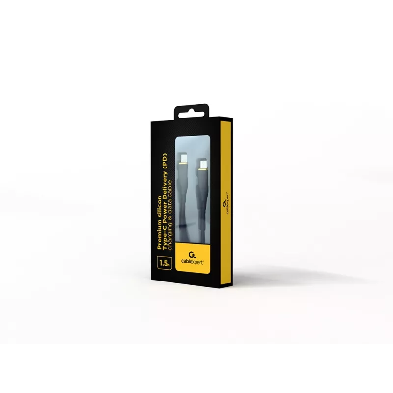 GEMBIRD Premium-silikoni Type-C Power Delivery (PD) -lataus- ja datakaapeli, 1,5 m - musta