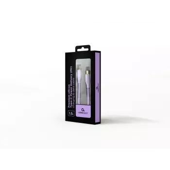 GEMBIRD USB Type-C Power Delivery (PD) 60W -lataus- ja datasilikoonikaapeli, 1,5 m violetti