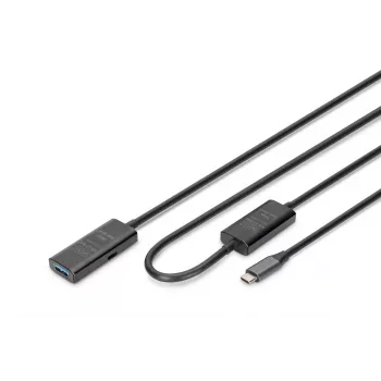 DIGITUS aktiivinen USB-C-jatkokaapeli – 5G USB 3.2 Gen1 USB-C – USB-A (M/F) – 10 m