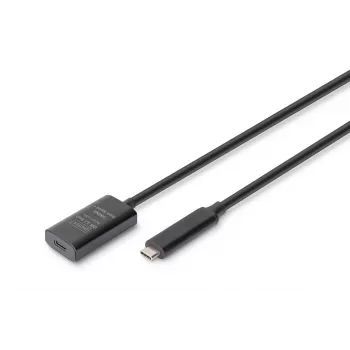 DIGITUS aktiivinen USB-C-jatkokaapeli – 10G USB 3.2 Gen2 USB-C – USB-C (M/F) – 5 m