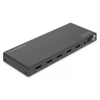 DIGITUS 4x1 HDMI-kytkin - 8K/60Hz (4:4:4), Toslink, stereo, EDID-ohjaus
