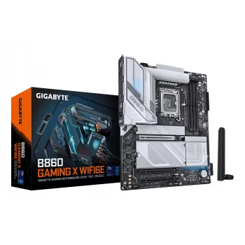 GIGABYTE B860 GAMING X WIFI6E -emolevy - Intel Core Ultra -sarjan suorittimet, 12+1+2+1 vaiheen VRM, jopa 9066MHz DDR5, 1xPCIe 5.0 + 2xPCIe 4.0 M.2, 2.5GbE LAN, WIFI 6E, USB4
