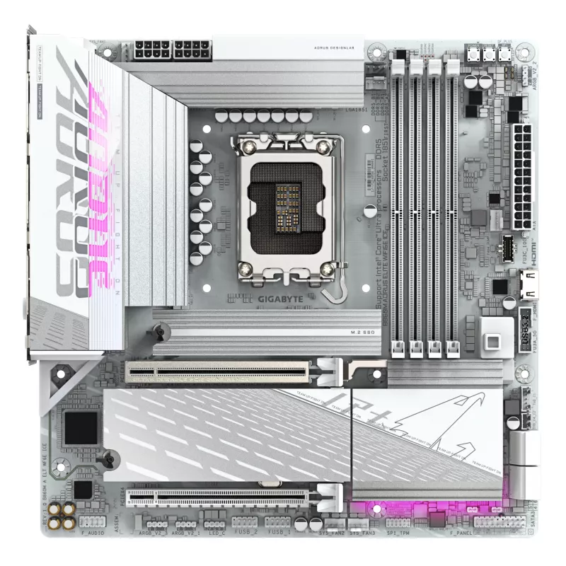Emolevy GIGABYTE B860M AORUS ELITE WF6E ICE, Intel Core Ultra, LGA 1851, Micro ATX