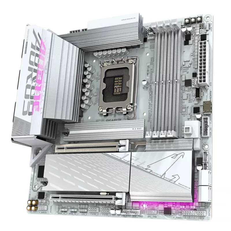 Emolevy GIGABYTE B860M AORUS ELITE WF6E ICE, Intel Core Ultra, LGA 1851, Micro ATX