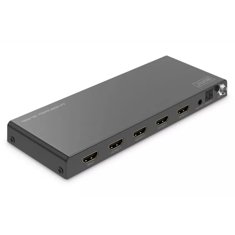 DIGITUS 1x4 HDMI-jakaja 8K/60 Hz (4:4:4) Toslink stereo EDID Control