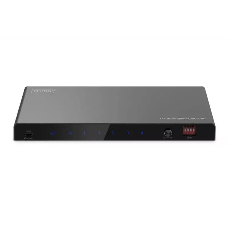 DIGITUS 1x4 HDMI-jakaja 8K/60 Hz (4:4:4) Toslink stereo EDID Control