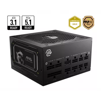 MSI MAG A850GL PCIE5 II -virtalähde 850 W 20+4 pin ATX ATX musta