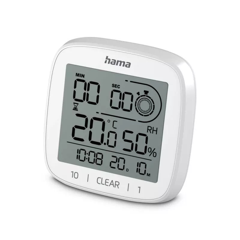 Hama 00185893 digitaalikello neliö valkoinen seinä/pöytä paristo AAA