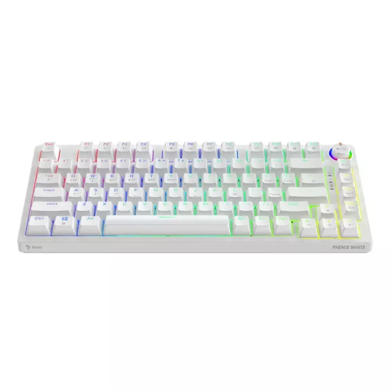 Pelinäppäimistö Savio Phenix WHITE GAT keltainen USB Bluetooth QWERTY