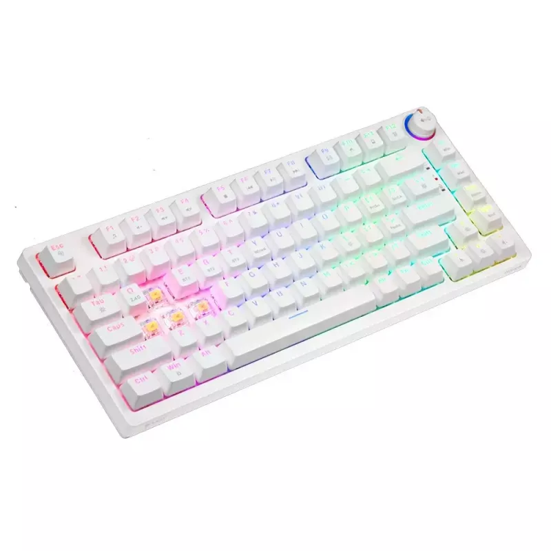 Pelinäppäimistö Savio Phenix WHITE GAT keltainen USB Bluetooth QWERTY