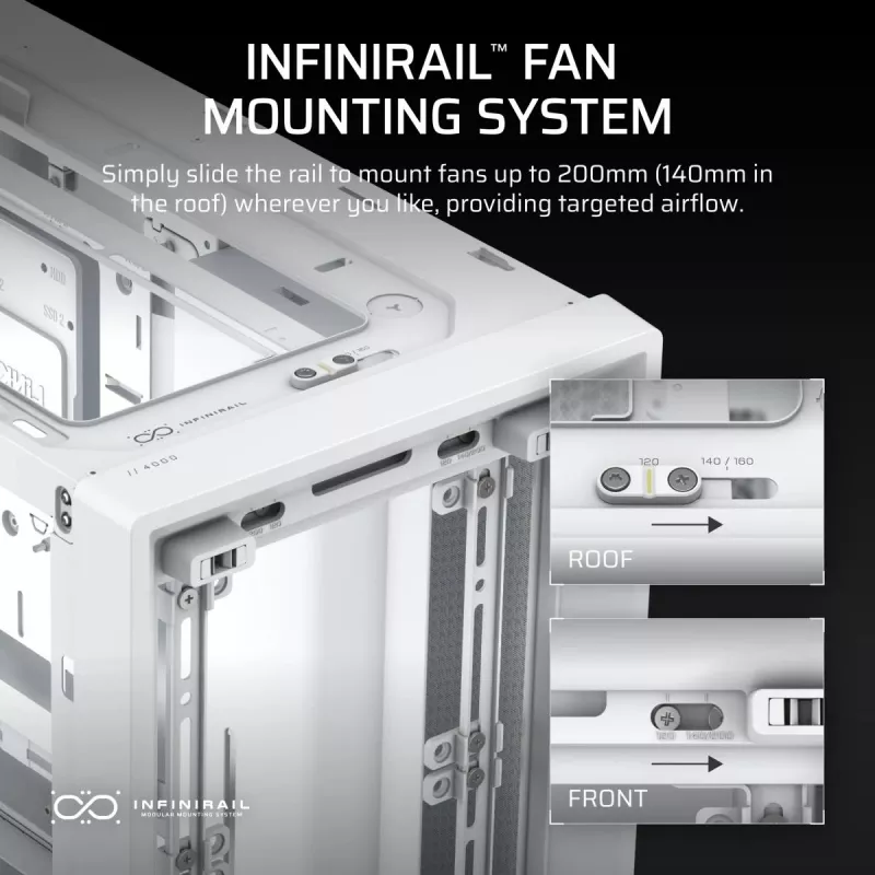 CORSAIR Mid-tower - kotelo Midi Frame 4000d valkoinen