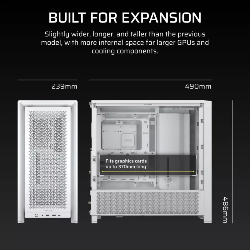 CORSAIR Mid-tower - kotelo Midi Frame 4000d valkoinen