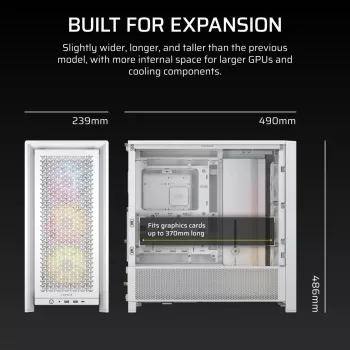 CORSAIR Mid-tower - kotelo Midi Frame 4000d Rs ArGB valkoinen