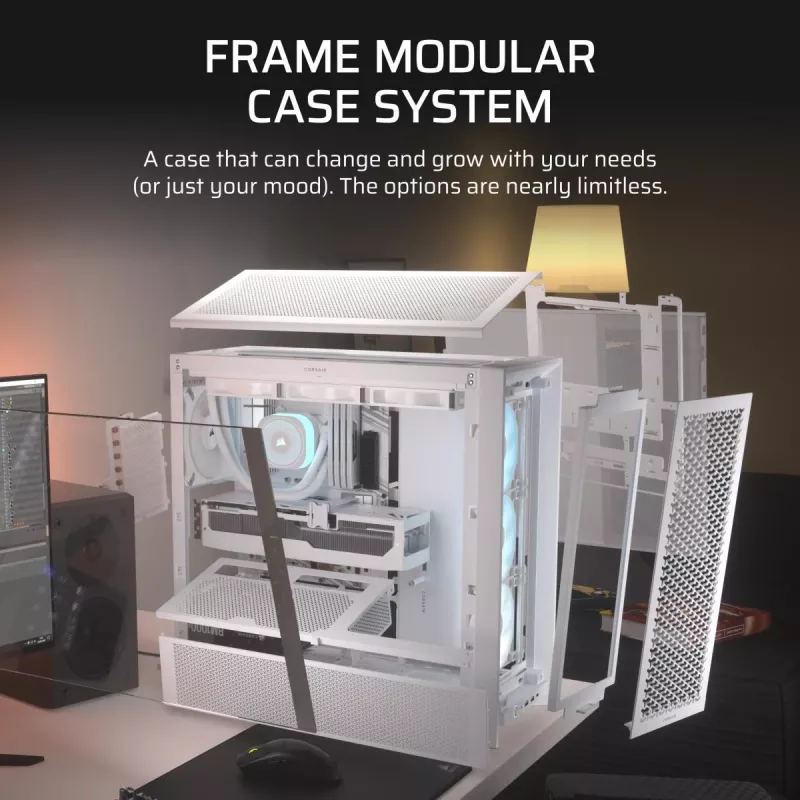CORSAIR Mid-tower - kotelo Midi Frame 4000d Rs ArGB valkoinen