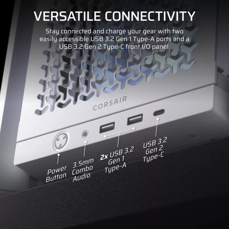 CORSAIR Mid-tower - kotelo Midi Frame 4000d Rs ArGB valkoinen