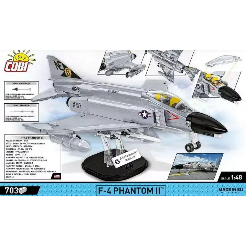 Cobi Blocks Armed Force F-4 Phantom II malli, 703-osainen rakennussarja