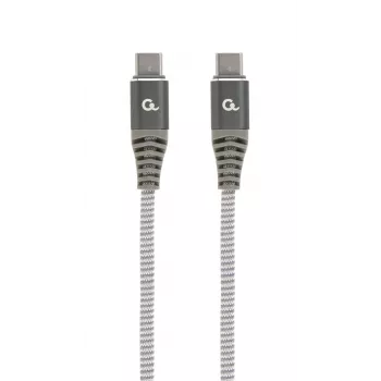 GEMBIRD Premium 100W Type-C Power Delivery (PD) lataus- ja datakaapeli, 1,5m - harmaa