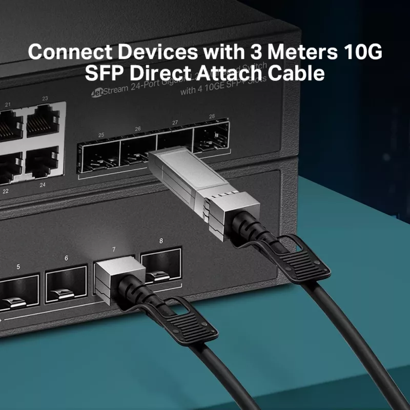 TP-Link 3 Meter 10G SFP+ Direct Attach kaapeli, 3 m, DAC, SFP+, SFP+