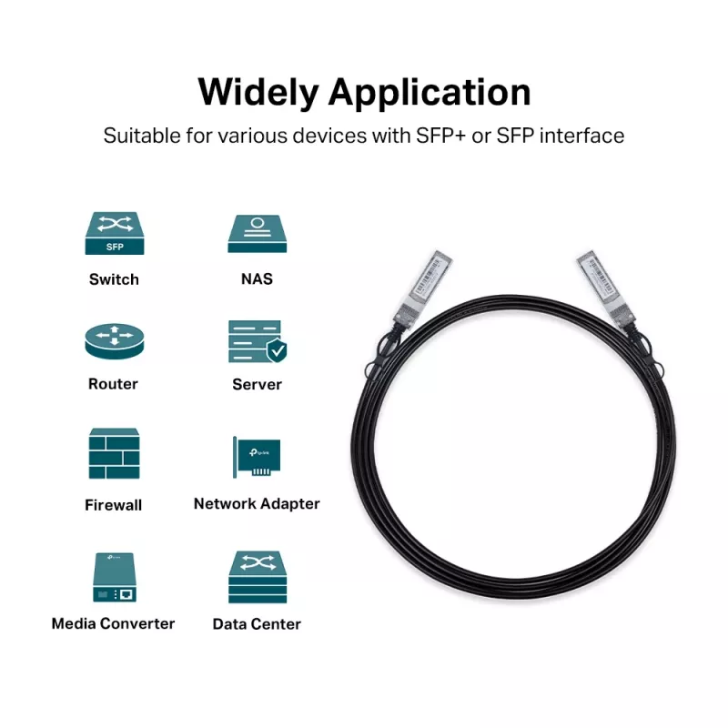 TP-Link 3 Meter 10G SFP+ Direct Attach kaapeli, 3 m, DAC, SFP+, SFP+