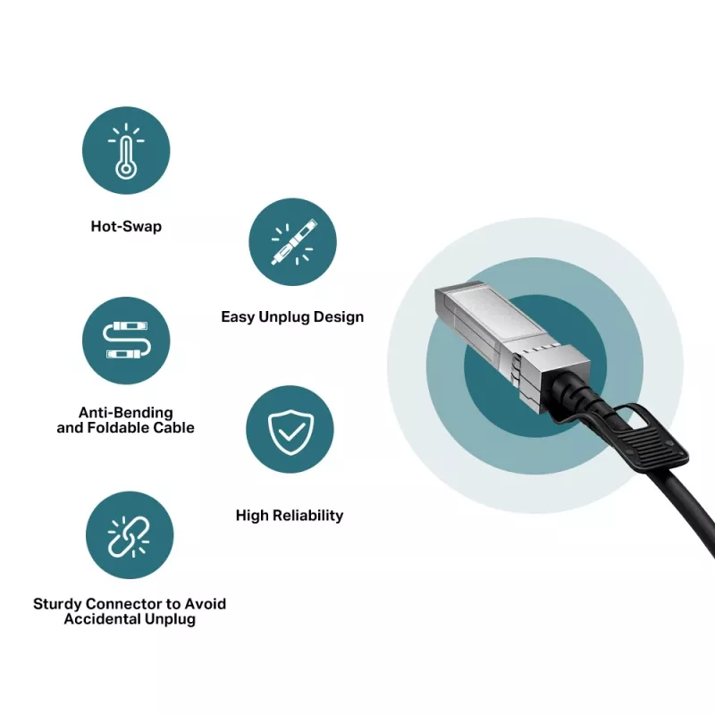 TP-Link 3 Meter 10G SFP+ Direct Attach kaapeli, 3 m, DAC, SFP+, SFP+