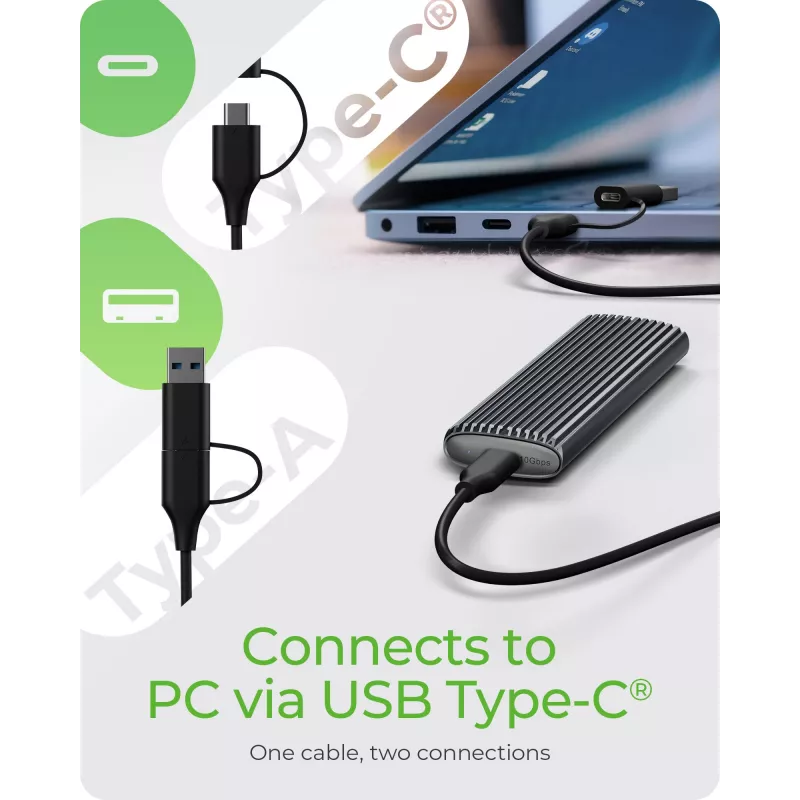 ICY BOX IB-1808MCT-CU31 SSD-kotelo musta M.2