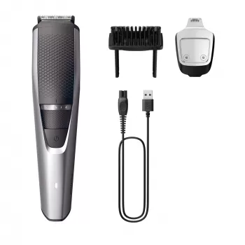 Partatrimmeri Philips BEARDTRIMMER Series 3000 BT3239/15, 0,5 mm–10 mm, 20 pituusasetusta, USB-ladattava, musta/hopea
