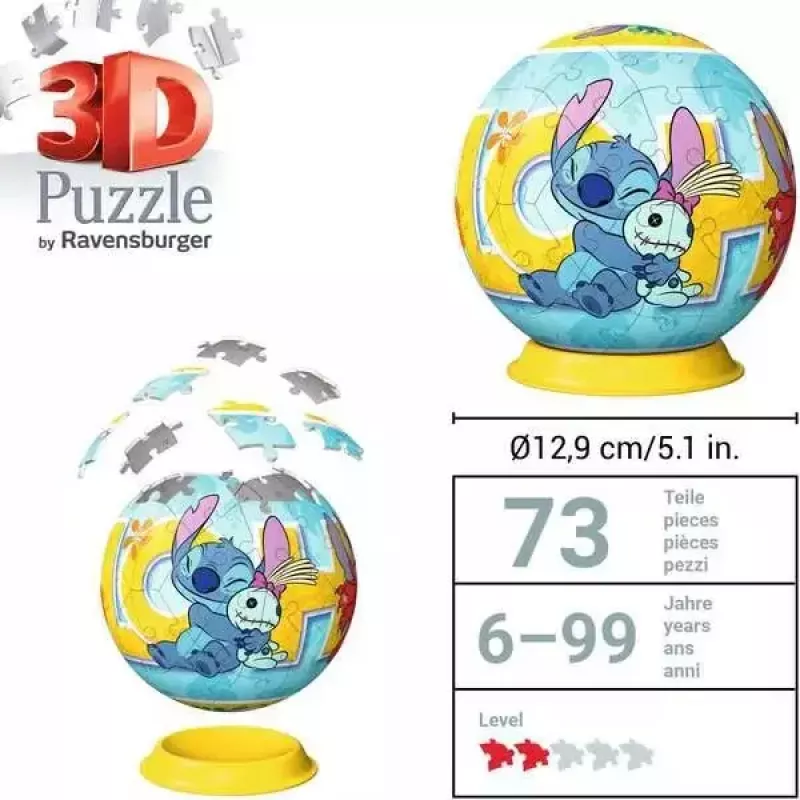 Ravensburger Disney Stitch 3D-palapelipallo, 72 palaa