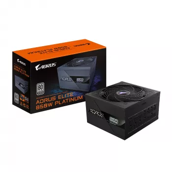 GIGABYTE AORUS ELITE P850W virtalähde – PCIe 5.0, 80 PLUS Platinum, täysmodulaarinen rakenne, 120 mm tuuletin, ATX 3.0 -yhteensopiva, EU-pistoke