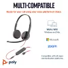 HP Poly Blackwire 3225 stereo-USB-C-kuulokkeet +3,5 mm liitin +USB-C/A-sovitin (Bulk)