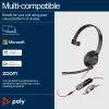 HP Poly Blackwire 5210 monauralinen USB-C-kuulokemikrofoni + 3,5 mm pistoke + USB-C/A-sovitin