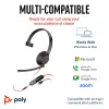 HP Poly Blackwire 5210 monauralinen USB-C-kuulokemikrofoni + 3,5 mm pistoke + USB-C/A-sovitin
