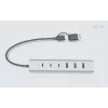 i-tec USB-C/USB-A-latausmetalli-HUB 7 porttia (3x USB-C, 4x USB-A)