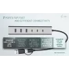 i-tec USB-C/USB-A-latausmetalli-HUB 7 porttia (3x USB-C, 4x USB-A)
