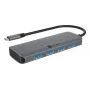 ICY BOX IB-DK4022a-CPD johdollinen USB 3.2 Gen 1 (3.1 Gen 1) Type-C alumiini, hopea