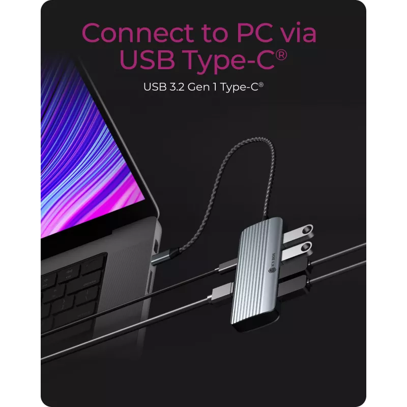 ICY BOX IB-DK4022a-CPD johdollinen USB 3.2 Gen 1 (3.1 Gen 1) Type-C alumiini, hopea
