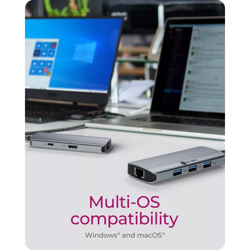 ICY BOX IB-DK4034a-CPD johdollinen USB 3.2 Gen 1 (3.1 Gen 1) Type-C alumiini, hopea